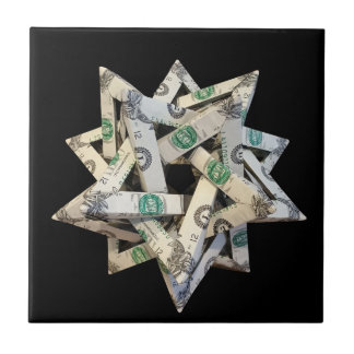 Azulejo De Cerâmica Origami de Dinheiro Cinco Tetraedros Intersectados