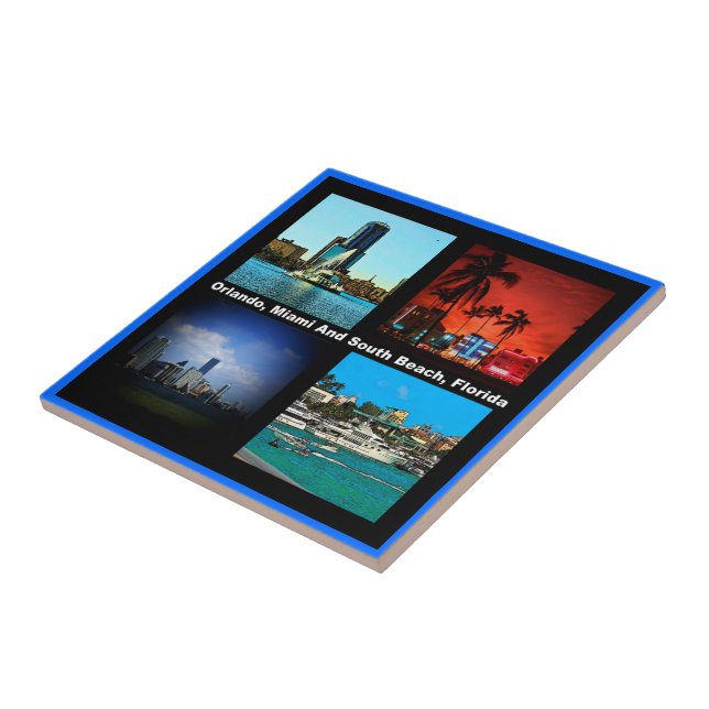 Azulejo De Cerâmica Orlando, Miami, South Beach Collage (Lateral)