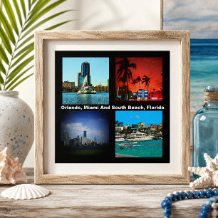 Azulejo De Cerâmica Orlando, Miami, South Beach Collage