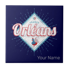 Azulejo De Cerâmica Orleans Loiret França Retro Rooster Vintage