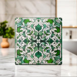 Azulejo De Cerâmica Ornament mosaico oriental floral<br><div class="desc">Ornament mosaico floral oriental - tons verdes</div>