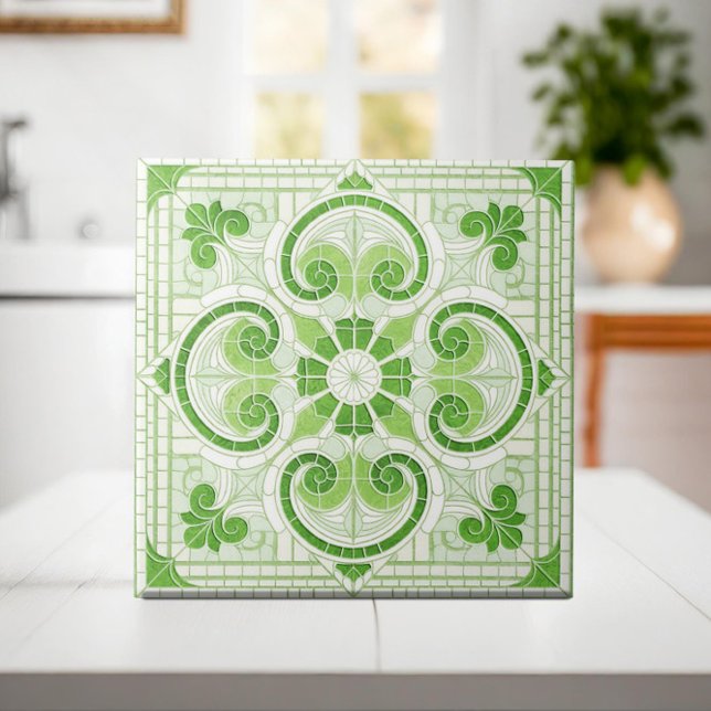 Azulejo De Cerâmica Ornament mosaico oriental floral (Criador carregado)