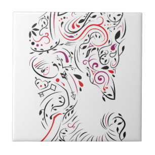 Azulejo De Cerâmica ornamentado elefante