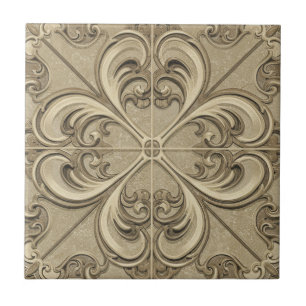 Azulejo De Cerâmica Ornamentado Vitoriano Motif Design