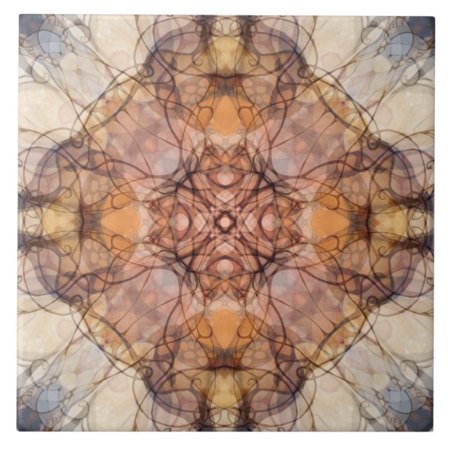 Azulejo De Cerâmica Ornamental, luxuosa, elegante, padrão, vinhas, lin (Frente)