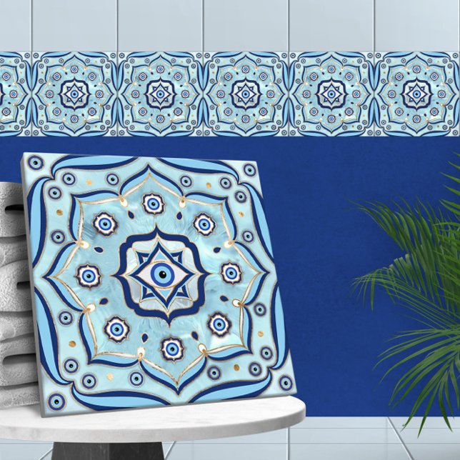 Azulejo De Cerâmica Ornamento Amulet Mandala mau (Criador carregado)