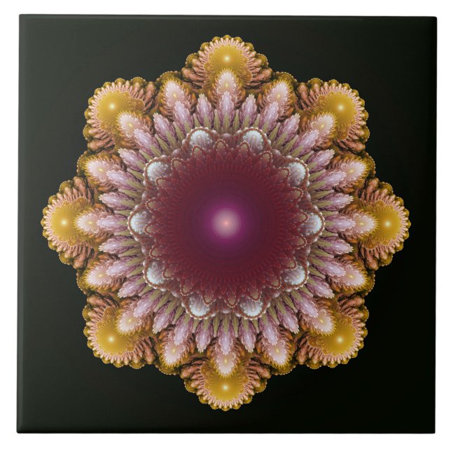 Azulejo De Cerâmica Ornamento colorido (Frente)