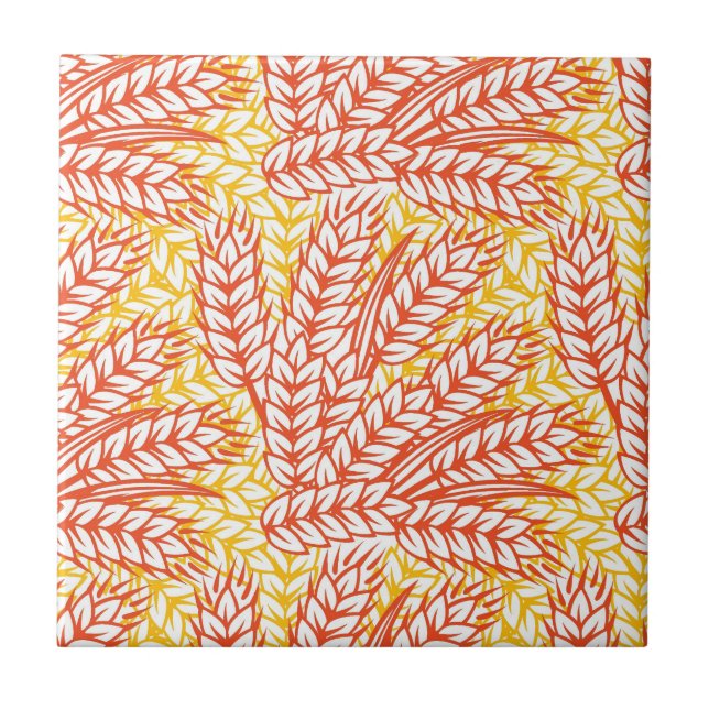 Azulejo De Cerâmica Ornamento com orelhas de trigo (Frente)