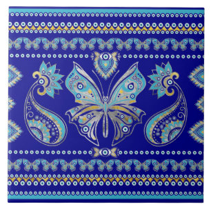 Azulejo De Cerâmica Ornamento Olho Mau de Borboleta