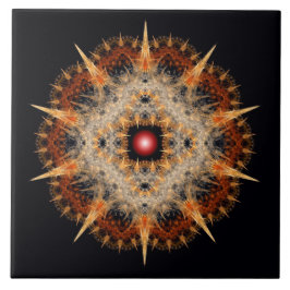 Azulejo De Cerâmica Ornamento por estrela de barbatanas fractais