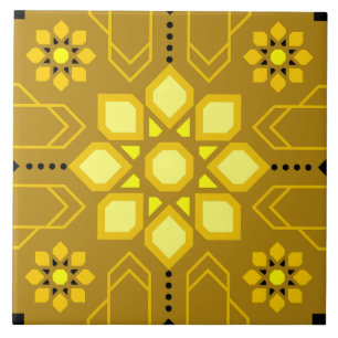 Azulejo De Cerâmica Ornamento Rico no Estilo Mosaico Islâmico