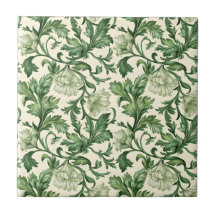 Ornate dark green acanthus leaves pattern
