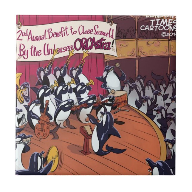 Azulejo De Cerâmica Orquestra Orca Divertida (Frente)