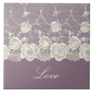 Azulejo De Cerâmica Orquídea Romântica Roxa Amor Floral