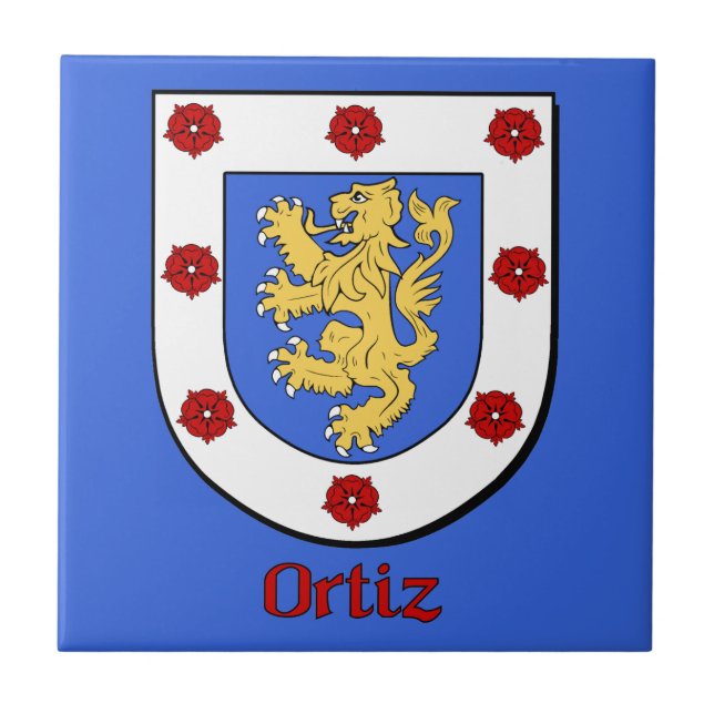 Azulejo De Cerâmica Ortiz Family Shield (Frente)