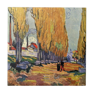Azulejo De Cerâmica Os Alyscamps (Cemitério) por Vincent van Gogh