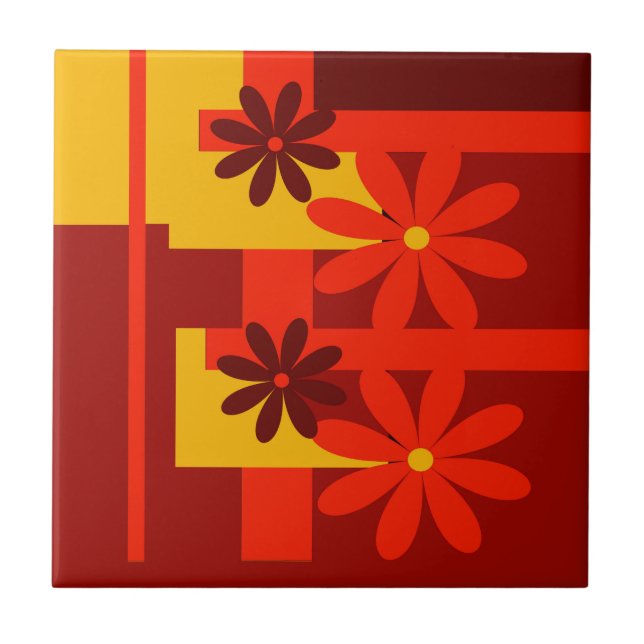 Azulejo De Cerâmica Os anos 70 alaranjados retros (Frente)