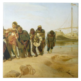 Azulejo De Cerâmica Os barqueiro no Volga, 1870-73