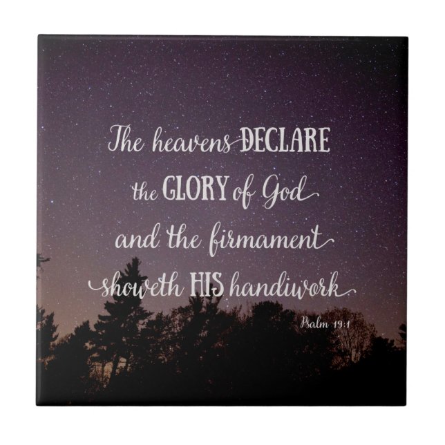 Azulejo De Cerâmica Os céus declaram a glória de Deus (Frente)