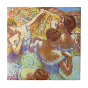 Azulejo De Cerâmica Os Dançarinos Azuis de Edgar Degas