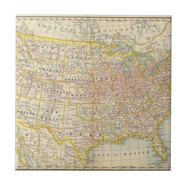 Azulejo De Cerâmica Os Estados Unidos 4 (Frente)