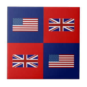 Azulejo De Cerâmica Os EUA embandeiram & teste padrão BRITÂNICO da