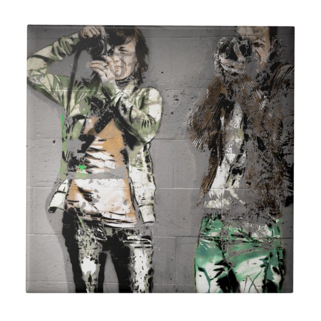 Azulejo De Cerâmica Os grafites do fotógrafo (Frente)