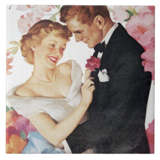 Azulejo De Cerâmica Os jovens acoplam-se no vestuário formal