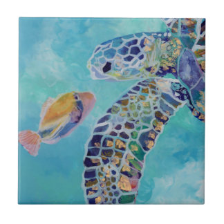 Azulejo De Cerâmica Os melhores amigos Turtle e Humu Fish