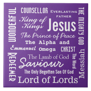 Azulejo De Cerâmica Os Nomes do Texto Branco de Jesus