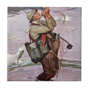 Azulejo De Cerâmica Os peixes estão saltando