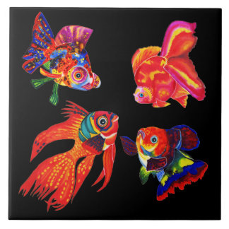 Azulejo De Cerâmica Os peixes tropicais extravagantes projetam o