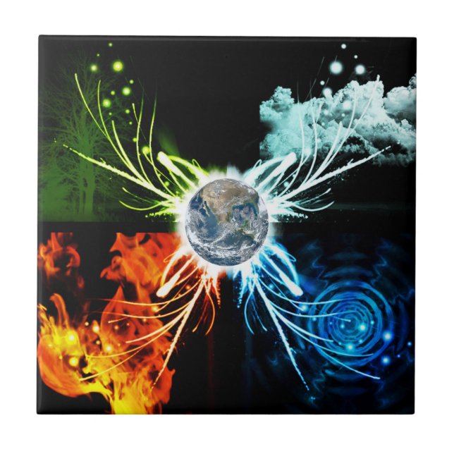 Azulejo De Cerâmica Os quatro elementos (Frente)