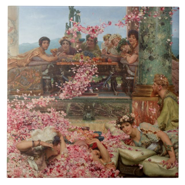 Azulejo De Cerâmica Os Rosas de Heliogabalus (antigo luxo romano) (Frente)