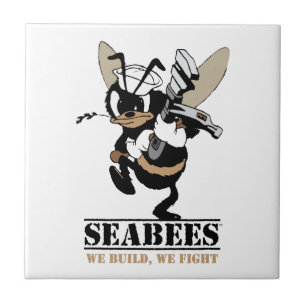 Azulejo De Cerâmica Os Seabees que nós nos construímos lutam o azule