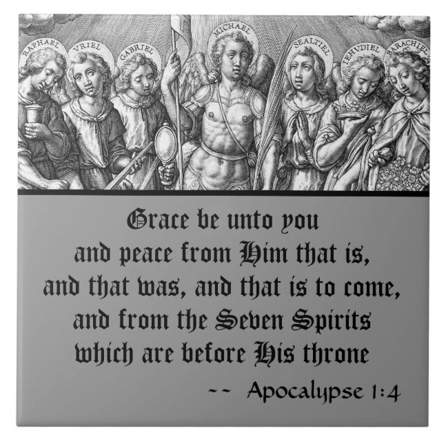 Azulejo De Cerâmica Os Sete Arcanjos (M 034; Engrenagem) (Frente)