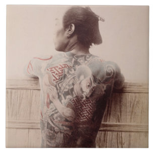 Azulejo De Cerâmica Os tatuagens do noivo japonês, c.1880 (foto)