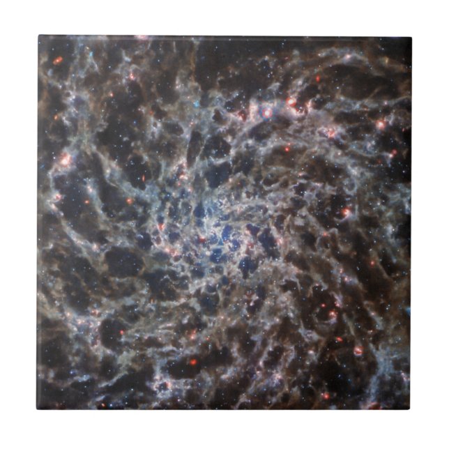 Azulejo De Cerâmica Ossos da Galaxy IC5332 do JWST (Frente)