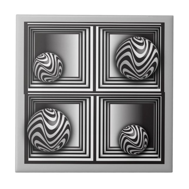 Azulejo De Cerâmica Ótica através de Formas (Frente)