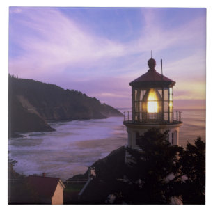 Azulejo De Cerâmica OU, Costa do Oregon, Farol de Heceta Head, em