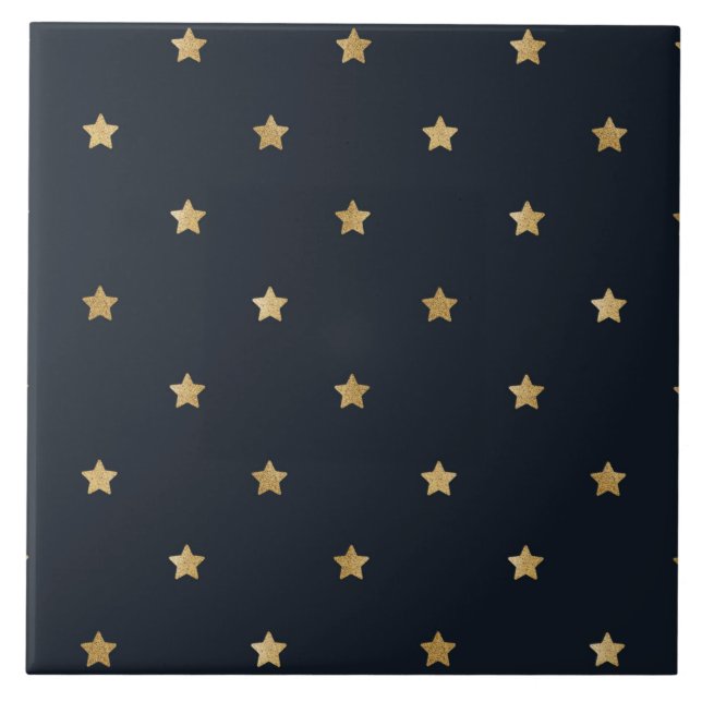 Azulejo De Cerâmica Ouro astronômico preto (Frente)