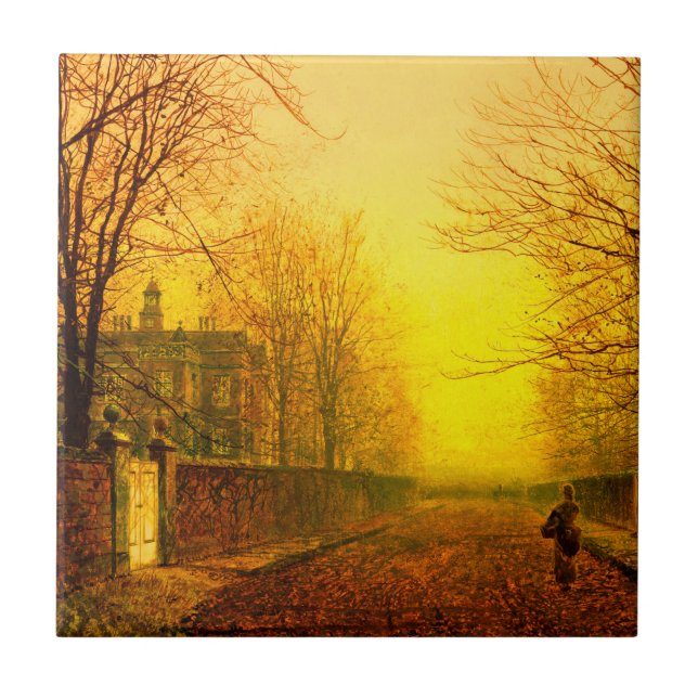 Azulejo De Cerâmica Ouro Autumn John Atkinson Grimshaw (Frente)