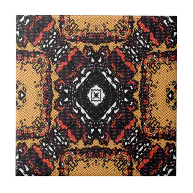 Azulejo De Cerâmica Ouro Clássico de Tonalidade da Terra Provoca Padrõ (Frente)