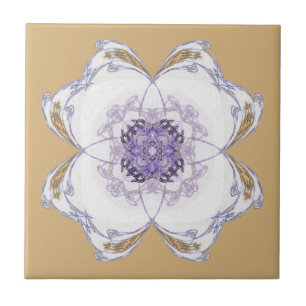 Azulejo De Cerâmica Ouro De Arte Fratural Roxo, Dourado
