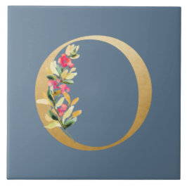 Azulejo De Cerâmica Ouro de película de fundo de chuva escura O floral