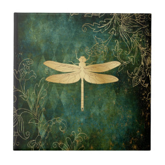 Azulejo De Cerâmica Ouro Dragonfly Azulejo cerâmica