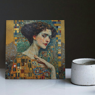 Azulejo De Cerâmica Ouro Fase Gustav Klimt Mosaic Edwardian Mulher C