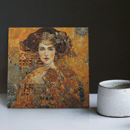 Azulejo De Cerâmica Ouro Fase Gustav Klimt Mosaic Edwardian Mulher C