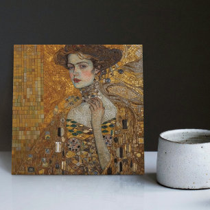 Azulejo De Cerâmica Ouro Fase Gustav Klimt Mosaic Edwardian Mulher C