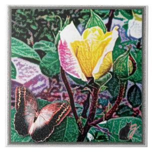 Azulejo De Cerâmica Ouro Flame Cerâmica Azulejo